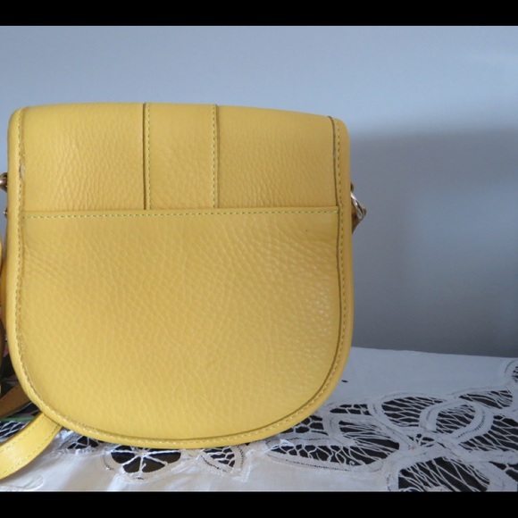 Isaac Mizrahi Yellow Leather Crossbody Purse - Picture 2 of 8